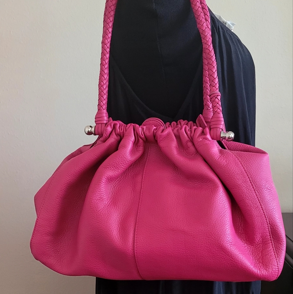 Elliott Lucca Genuine Leather Braded Leather Straps Shoulder Bag - Picture 4 of 9